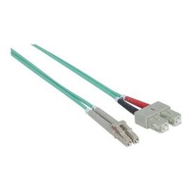 Intellinet Fibre Optic Patch Cable, OM3, LC/SC, 1m, Aqua | 750912