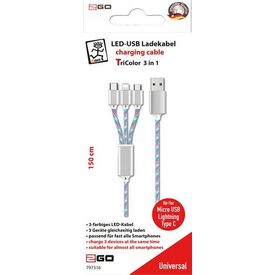 2GO 797316 1.5 m USB B USB CMicroUSB BLightning 797316