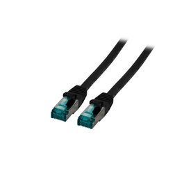 EFB-Elektronik - Patch cable - RJ-45 (M) to RJ-45 (M) - 3 m - 6 mm - S/FTP - CAT 6a - halogen-free, molded, snagless, silicone-free - black | MK6001.3B, image 
