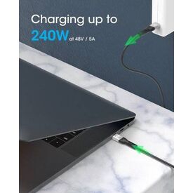 Manhattan USB-C to USB-C Cable (240W), 1m, Male to Male, Black