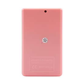 Genie 12-digit pocket calculator with dual power (solar and battery), Pink| 12774, image _ab__is.image_number.default