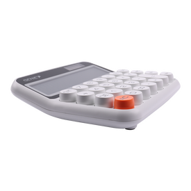 Genie 12-digit desktop calculator with dual power (solar and battery), White | 12776, image _ab__is.image_number.default