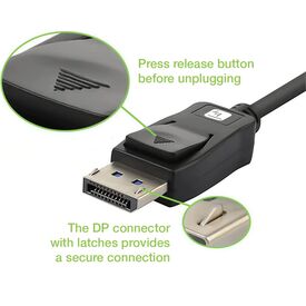 Techly DisplayPort, Male, Male, 3840 x 2160 pixels 1 m / 20-pole | ICOC-DSP-A21-010, image , 4 image