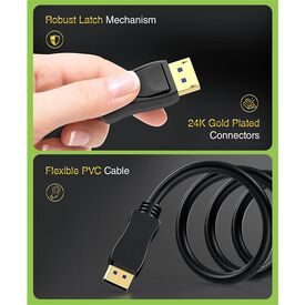 Techly DisplayPort, Male, Male, 3840 x 2160 pixels 1 m / 20-pole | ICOC-DSP-A21-010, image , 5 image