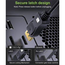 Techly DisplayPort, Male, Male, 3840 x 2160 pixels 1 m / 20-pole | ICOC-DSP-A21-010, image , 6 image
