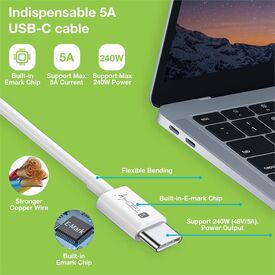 EFB  USB4 Gen2 USB-C™ EPR Cable M/M 20G 240W PD3.1 E-Mark Certified 2m | ICOC-MU4-20G240W2, image , 5 image