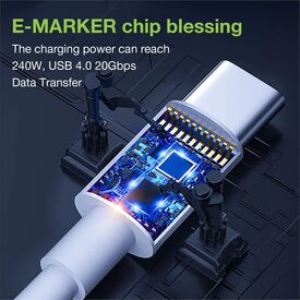 EFB  USB4 Gen2 USB-C™ EPR Cable M/M 20G 240W PD3.1 E-Mark Certified 2m | ICOC-MU4-20G240W2, image , 6 image