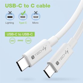 Techly USB4 Gen3 EPR USB-C™ M/M 40G 240W PD3.1 8K E-Mark Certified 1m Cable | ICOC-MU4-40G240W1, image , 3 image