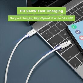 Techly USB4 Gen3 EPR USB-C™ M/M 40G 240W PD3.1 8K E-Mark Certified 1m Cable | ICOC-MU4-40G240W1, image , 4 image
