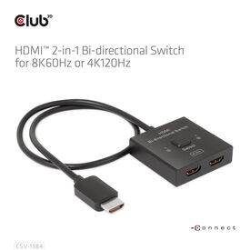 CLUB3D HDMI 2-in-1 Bi-directional Switch for 8K60Hz or | CSV-1384