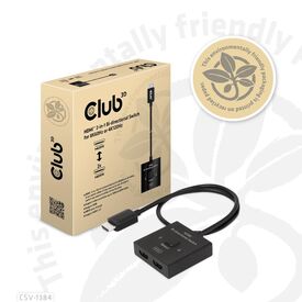 CLUB3D HDMI 2-in-1 Bi-directional Switch for 8K60Hz or | CSV-1384