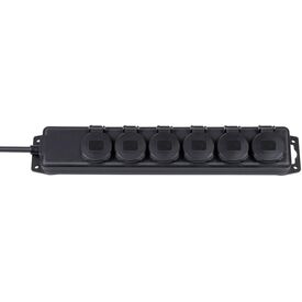 brennenstuhl Extension socket IP44 6way black 2m 1159970