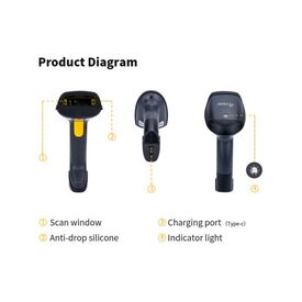 Equip Wireless 1D Laser Barcode Scanner with Stand | 2.4GHz USB Dongle | 200 Scans/sec | IP54 | Auto Scan | Black, image , 4 image
