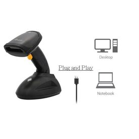 Equip Wireless 1D Laser Barcode Scanner, Long Distance, with Stand