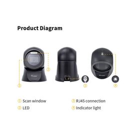 Equip USB 2D Omnidirectional Desktop Barcode Scanner | CMOS Image Sensor | 1D & 2D Support | USB | IP54 | Black, image _ab__is.image_number.default