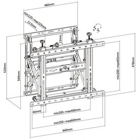 Equip 45"-70" Pop-Out Video Wall Mount Bracket / 70 kg / | 650352