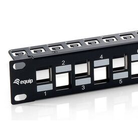Equip 24-Port Keystone Cat.6A Shielded Patch Panel, Black 769324