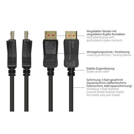 Good Connections 4814-030S - 3 m - DisplayPort - DisplayPort - Ma