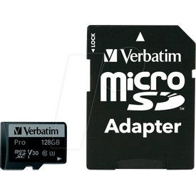 Verbatim PRO - Flash memory card (microSDXC to SD adapter | 47044