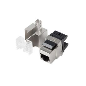 Lanberg KSF6-1000 - Flat - Black - Metallic - RJ-45 - LSA - Male