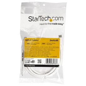 StarTech.com USB C to USB C Cable - 6 ft / 2m - 5A P | USB2C5C2MW