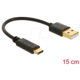 Delock - USB adapter - USB (M) to USB-C (M) - 3 A - 15 cm | 85354