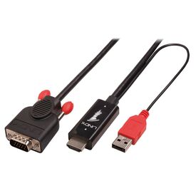 Lindy - Video cable - HD-15 (VGA) male to USB, HDMI male  | 41455
