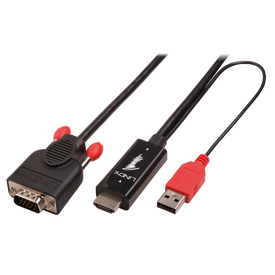 Lindy - Video cable - HD-15 (VGA) male to USB, HDMI male  | 41455