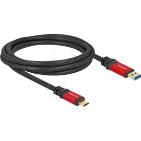 Delock USB 10 Gbps Kabel Typ-A Stecker zu Type-C 2 m rot  | 80618