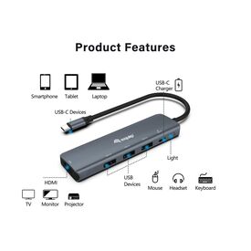 Equip USB-C 5 in 1 MULTIFUNCTIONAL Adapter - HDMI - USB  | 133487