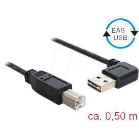 DeLOCK Easy - USB cable - USB (M) left/right angled, reve | 85167
