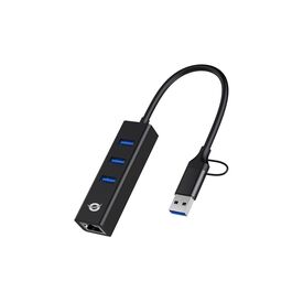 Conceptronic Adapter USB3.0-> RJ45.3xUSB3.0 TypC Ad 0. | DONN07BA