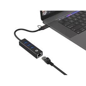 Conceptronic Adapter USB3.0-> RJ45.3xUSB3.0 TypC Ad 0. | DONN07BA