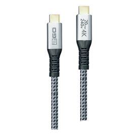 2GO 797514, 1.2 m, USB C, USB C, USB 3.2 Gen 2x2, 20 Gbit/s, Blac
