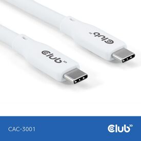 CLUB3D USB C cable white / 2 m / USB C / USB C / USB4  | CAC-3001
