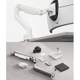 Equip 17"-49" Heavy-Duty Monitor Desk Mount Bracket, White 650181