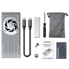 GrauGear externes Gehäuse M.2 NVMe mit Lüfter 20Gb | G-M206-20G-F