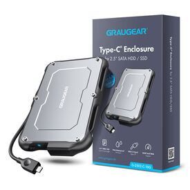GRAUGEAR G-2502-C-10G, HDD/SSD enclosure, 2.5", Serial ATA III, 6