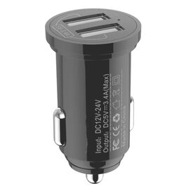 Techly Mini Car Charger 2 USB-A Ports 12W / 2.4A | IUSB2-CAR5-A24