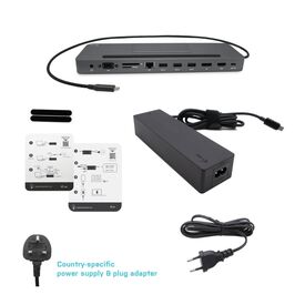 USB-C Metal Ergonomic 4K 3x Display Docking Stati | C31FLATPRO100
