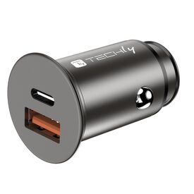 Techly Mini Car Charger USB-A and USB-C Quick  | IUSB2-CAR5-AC38W