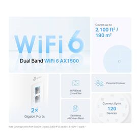 TPLINK AX1500 Whole Home Mesh WiFi 6 System DECO X10(2PACK)