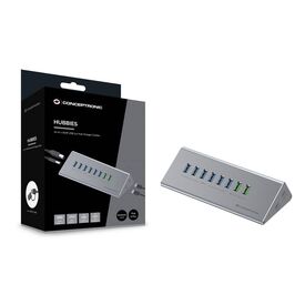Conceptronic 10-in-1 60W USB 3.0 Hub Charger Combo,  HUBBIES18G