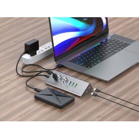 Conceptronic 10-in-1 60W USB 3.0 Hub Charger Combo,  HUBBIES18G