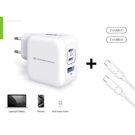 Conceptronic 3-Port 67W GaN USB PD Charger ALTHEA17W