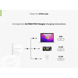 Conceptronic 3-Port 67W GaN USB PD Charger ALTHEA17W