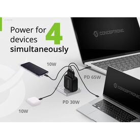 Conceptronic 4-Port 100W GaN USB PD Charger ALTHEA18B