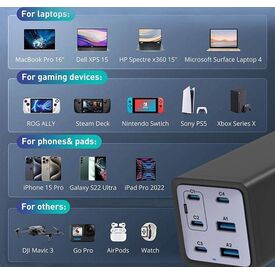 Conceptronic 6-Port 200W GaN USB PD Charger with USB-C