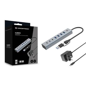 Conceptronic 7-Port USB 3.0 Hub with Power Adapter HUBBIES20GP