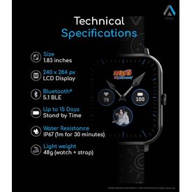 Abyx Fit Touch 3 Naruto Shippuden Sasuke Uchiwa Smart Watch
